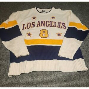 NOTE Los Angeles Lakers 8 Knit Sweater Mens 3XL White Purple Gold Kobe Bryant